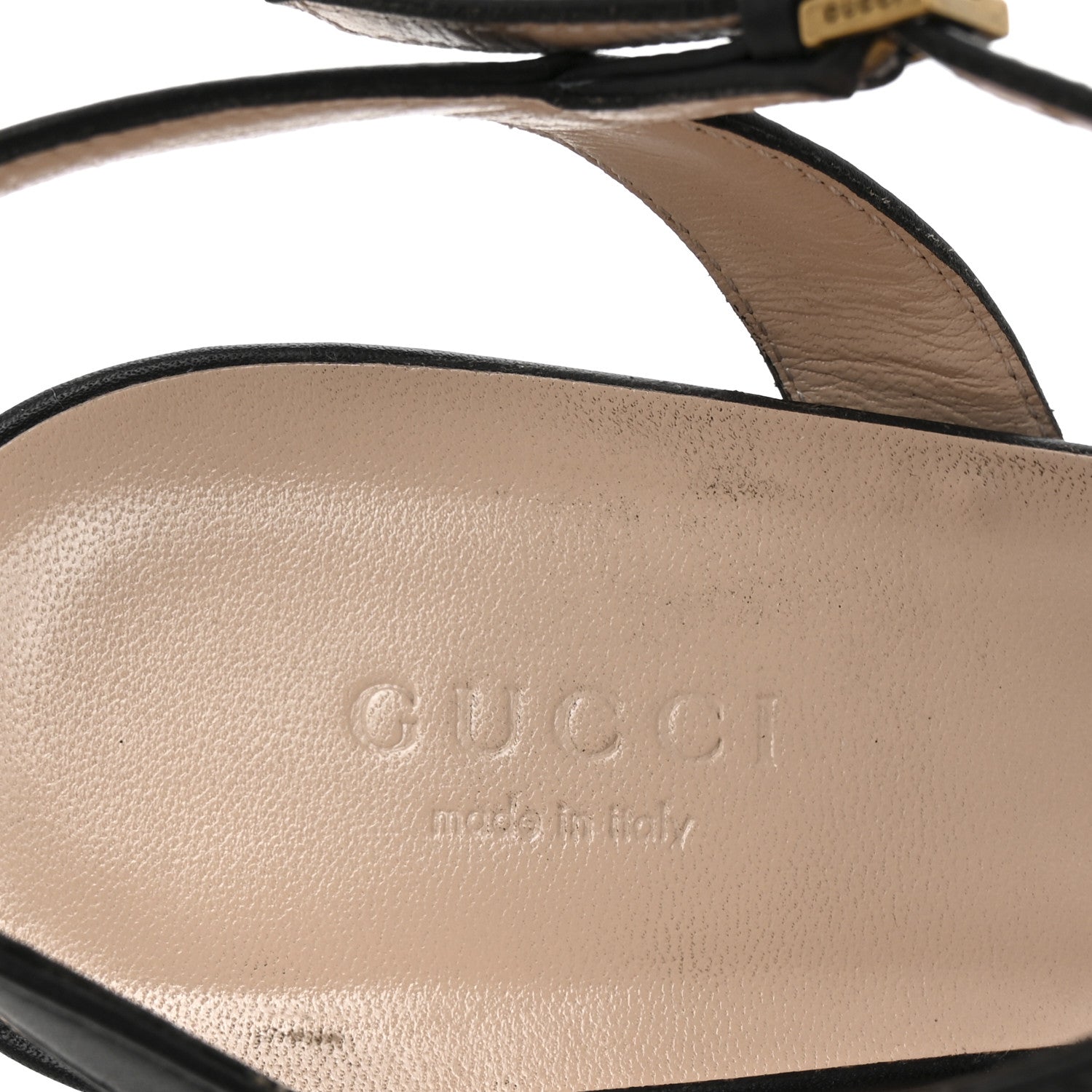 Gucci Lifford Calfskin GG Marmont Ankle Wrap 75mm Sandals 39.5 Black 16 of 16