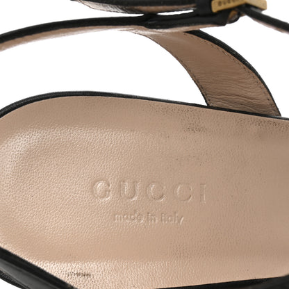 Gucci Lifford Calfskin GG Marmont Ankle Wrap 75mm Sandals 39.5 Black 16 of 16