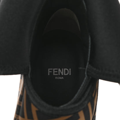 Fendi Lycra Vitello FF Logo Tape Promenade Ankle Boots 36.5 Tobacco Black 6 of 8