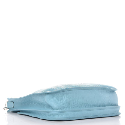 Hermes Taurillon Clemence Evelyne III GM Bleu Atoll 3 of 13