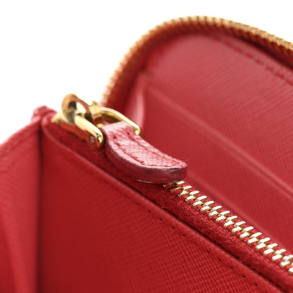 Prada Saffiano Fiocco Bow Zip Around Wallet Peonia 15 of 15