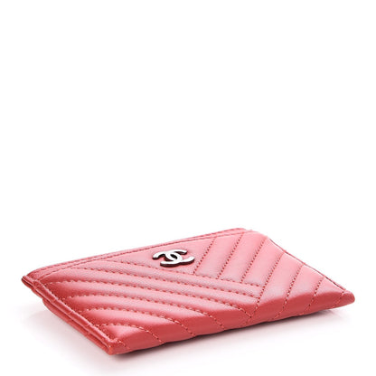 Chanel Lambskin Quilted CC Crossing Card Holder Red 4 of 9