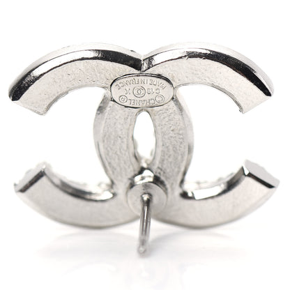 Chanel Pearl Crystal CC Snow Palace Earrings Silver 3 of 4