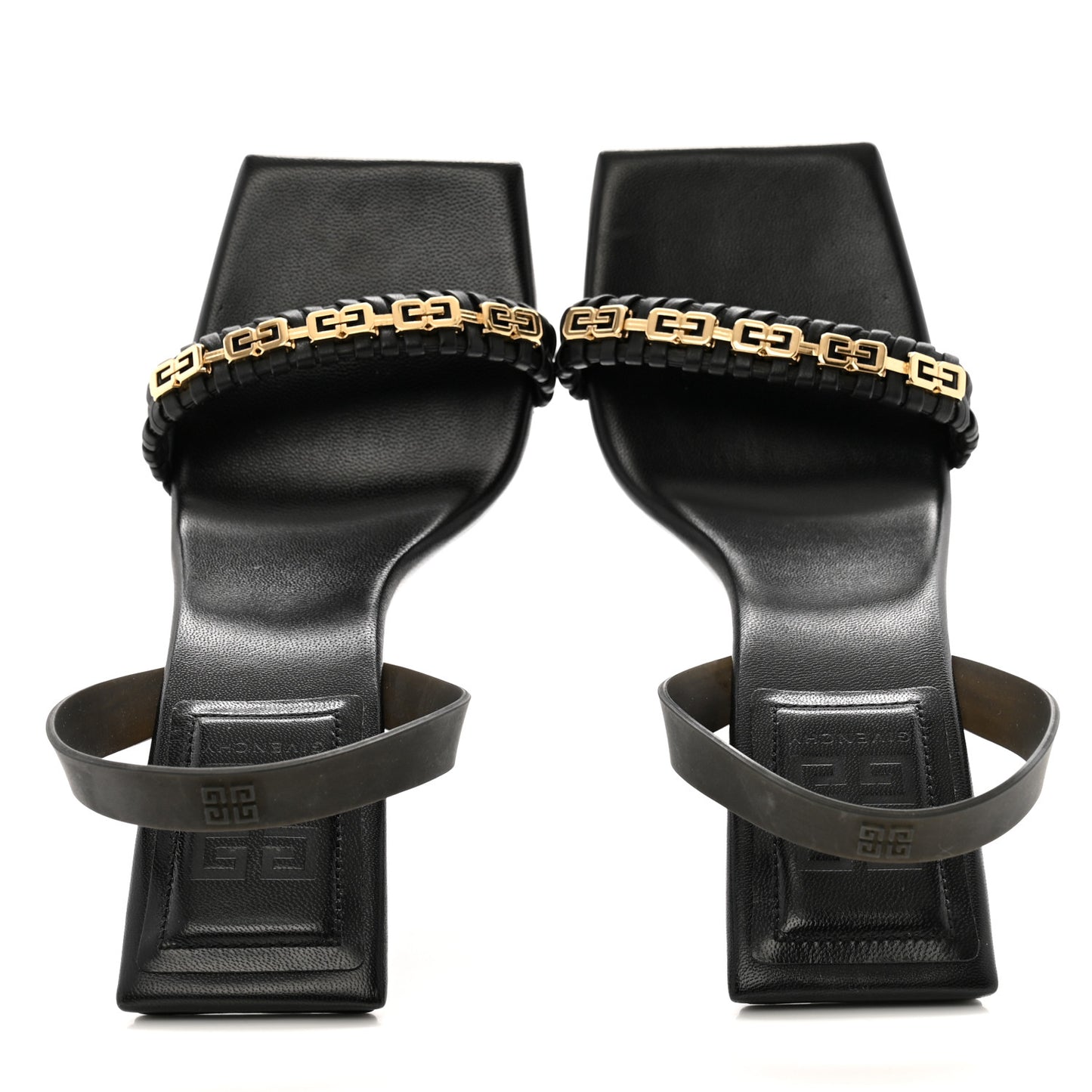 Nappa Polyurethane G Woven Slingback 90mm Sandals 37 Black
