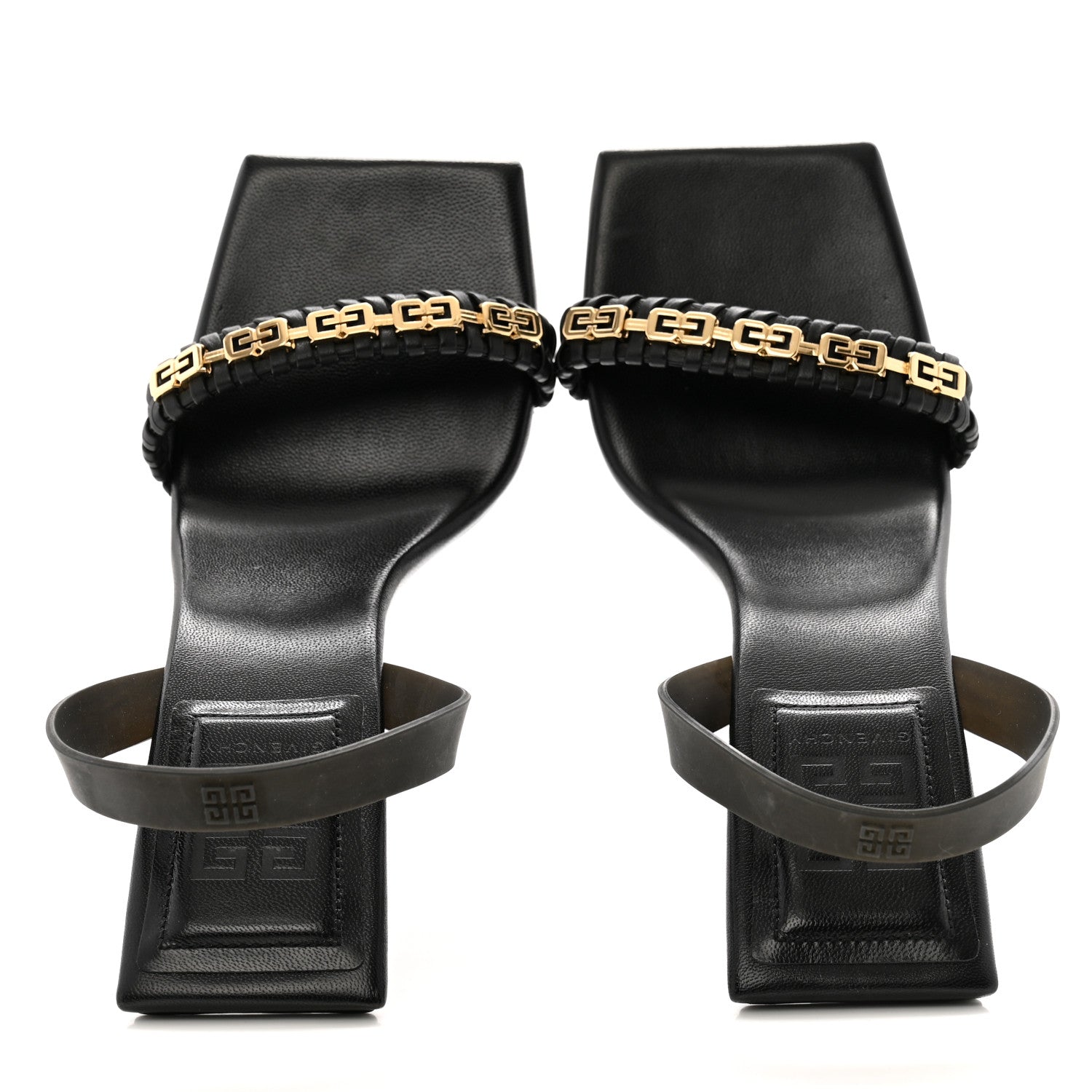 Givenchy Nappa Polyurethane G Woven Slingback 90mm Sandals 37 Black 2 of 10