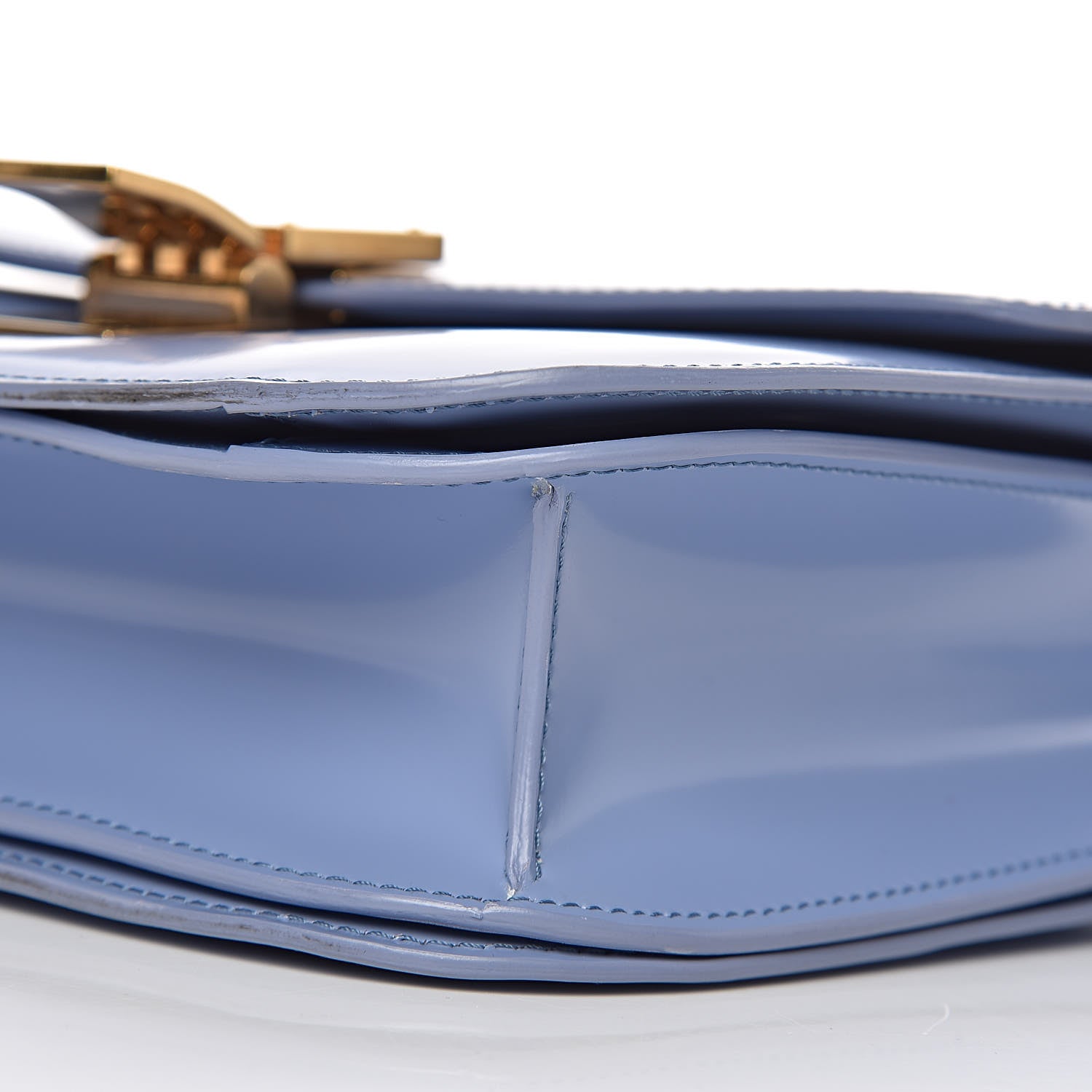 Celine Spazzolato Calfskin Medium Classic Box Flap Bag Porcelain 9 of 13
