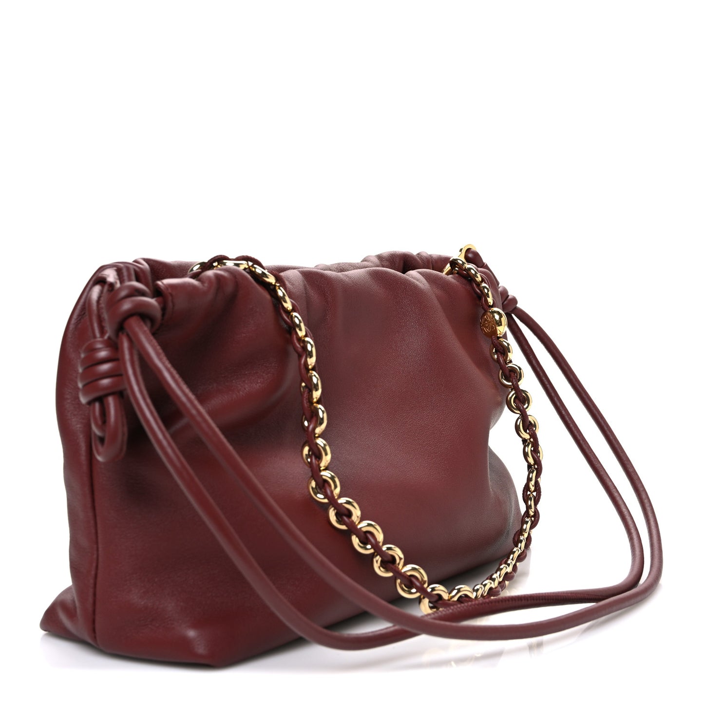 Mellow Nappa Medium Donut Chain Flamenco Knot Clutch Syrup