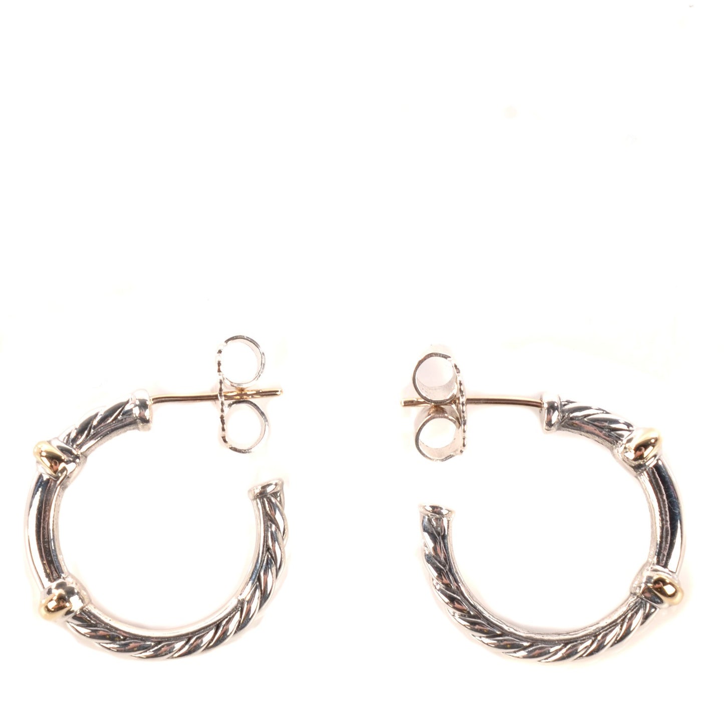 Sterling Silver Pave Diamond Small Metro Hoop Earrings