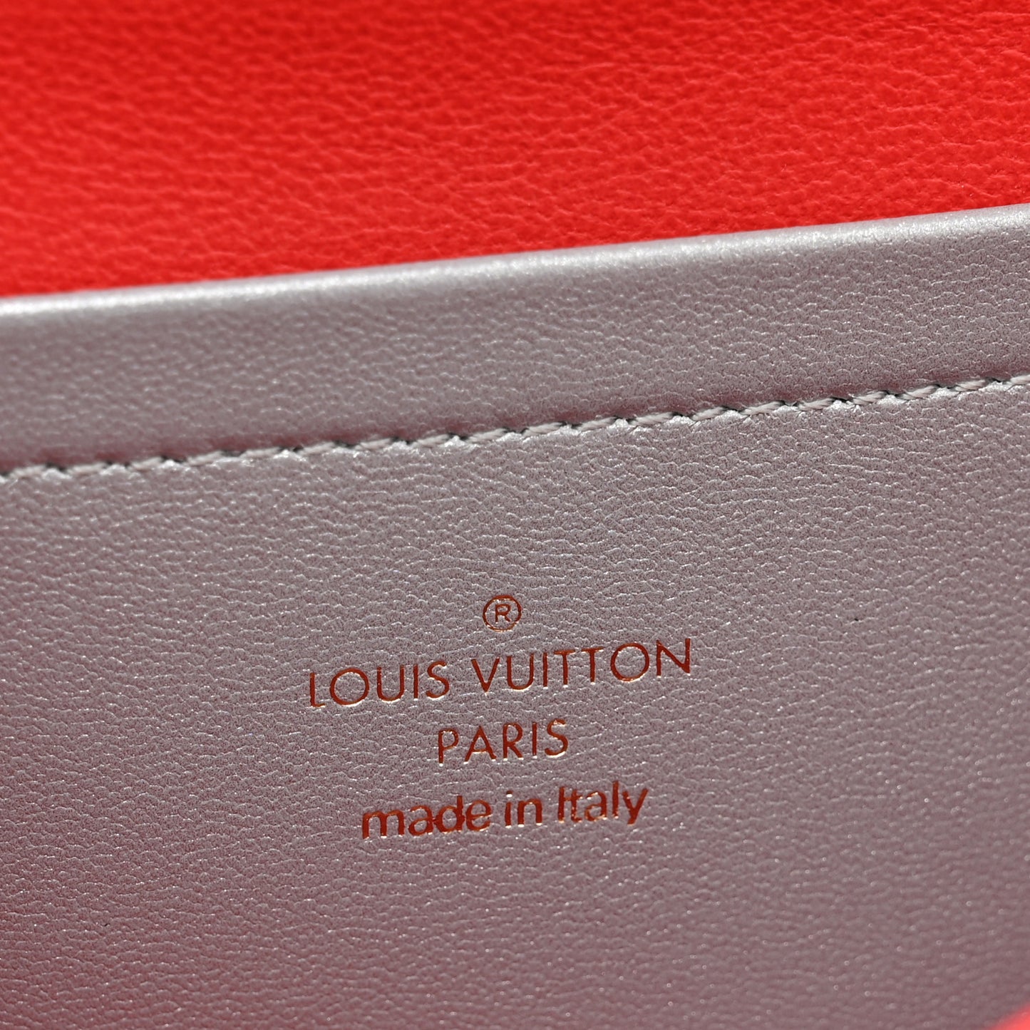 Metallic Lambskin Embossed Monogram Pochette Coussin Silver