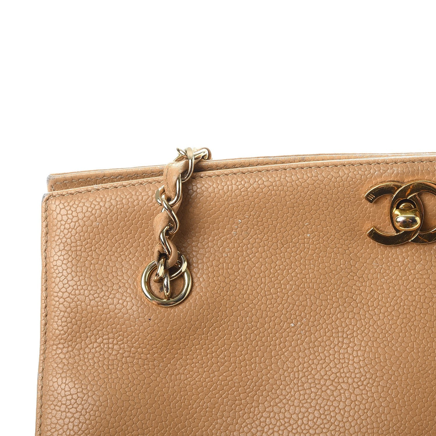 Chanel Caviar CC Small Tote Bag Beige 23 of 27