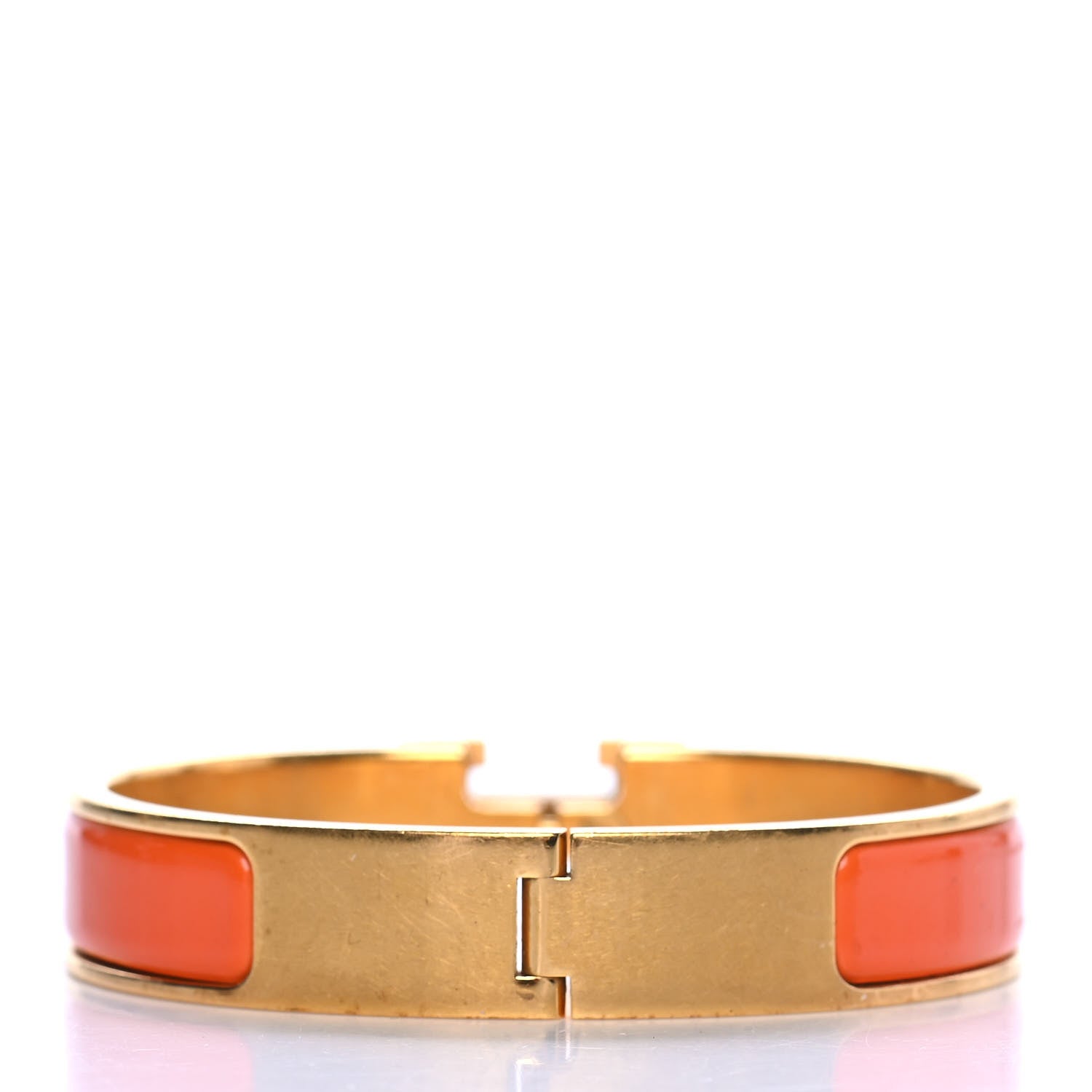 Hermes Enamel Narrow Clic Clac H Bracelet PM Orange 2 of 3