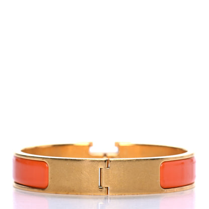 Hermes Enamel Narrow Clic Clac H Bracelet PM Orange 2 of 3