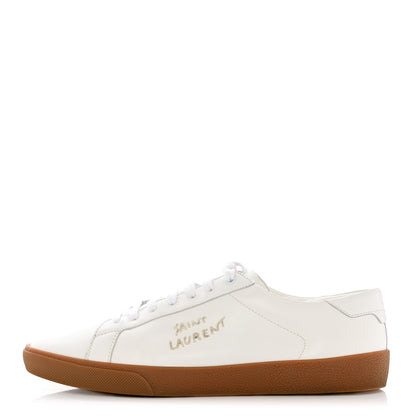 Saint Laurent Calfskin Embroidered Mens Court Classic Sneakers 44 White 1 of 11