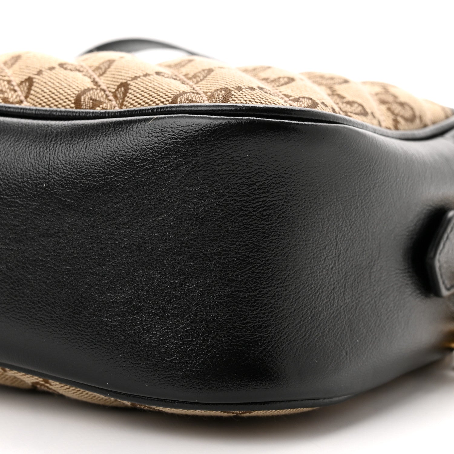 Gucci Monogram Matelasse Diagonal Small GG Marmont Chain Shoulder Bag Beige Black 10 of 11