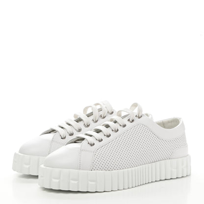 Hermes Perforated Calfskin Cross Sneakers 35.5 White 3 of 8