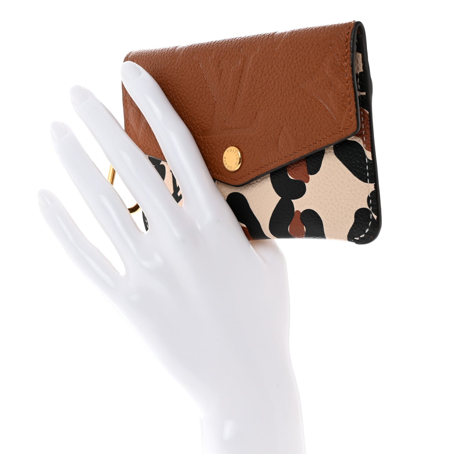 LOUIS VUITTON Empreinte Monogram Giant Wild At Heart Key Pouch Caramel