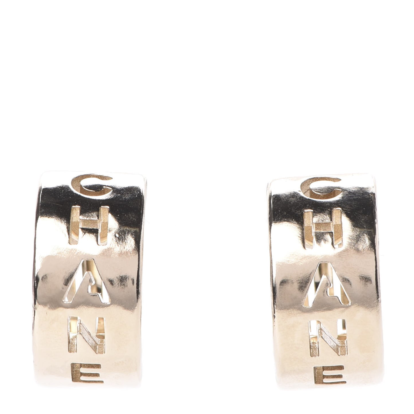 Metal Bow-tiful CC Hoop Clip On Earrings Gold