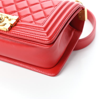 Chanel Lambskin Quilted Small Boy Flap Red 10 of 10