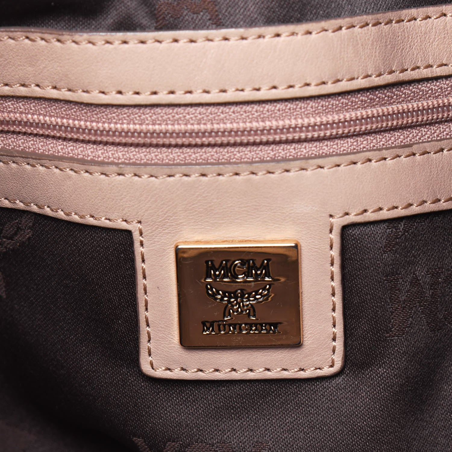 MCM Visetos Essential Drawstring Bucket Bag Beige 6 of 29
