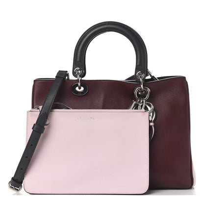 Christian Dior Smooth Calfskin Medium Diorissimo Burgundy Pink Black 1 of 13
