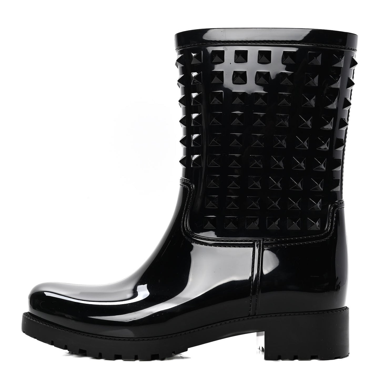 Rubber Rockstud Short Rainboots 41 Black