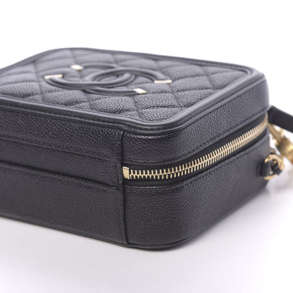 Chanel Caviar Quilted Small CC Filigree Vanity Case Black 9 of 11