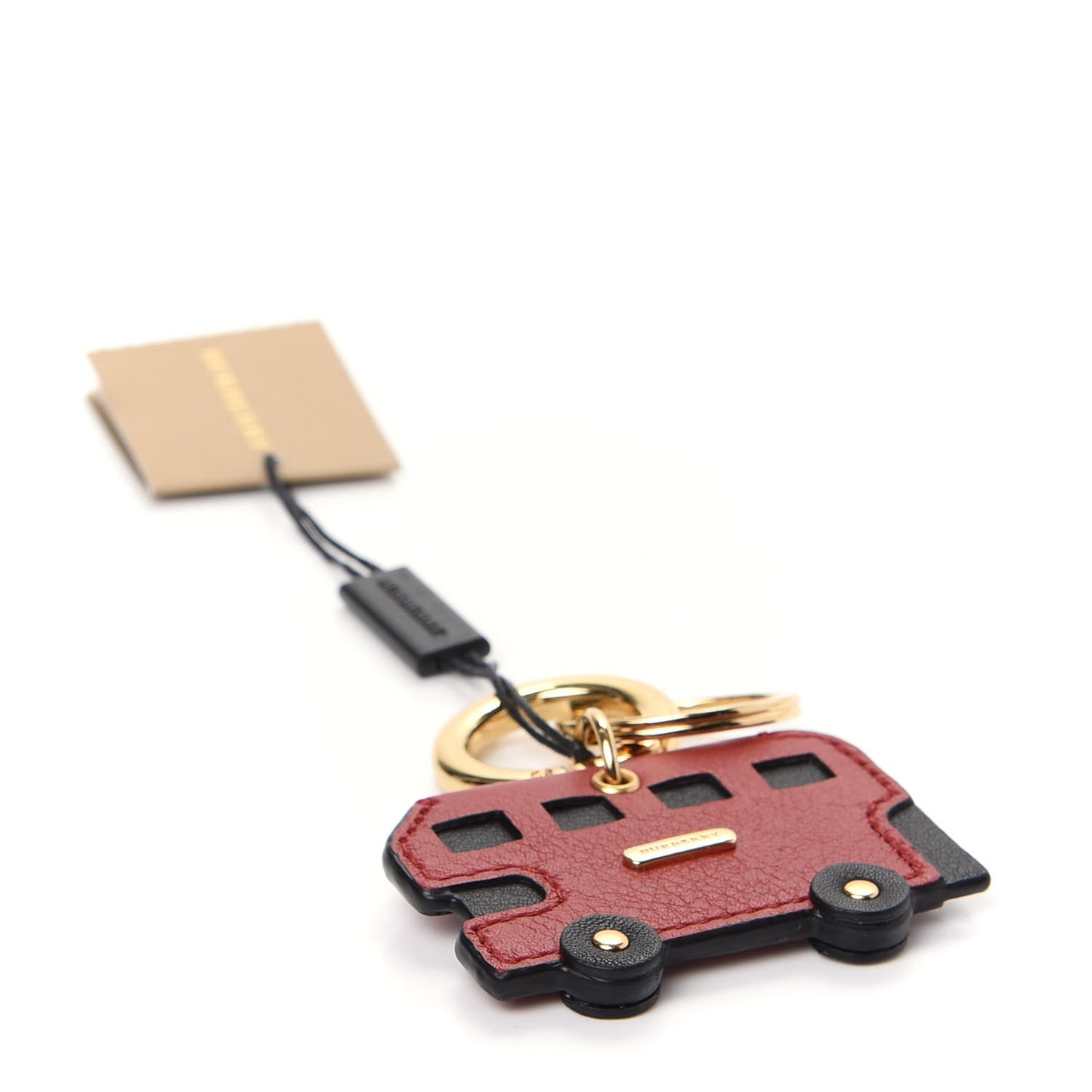 Calfskin London Bus Key Charm Parade Red