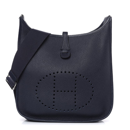 Hermes Taurillon Clemence Evelyne III PM Bleu Nuit 1 of 11