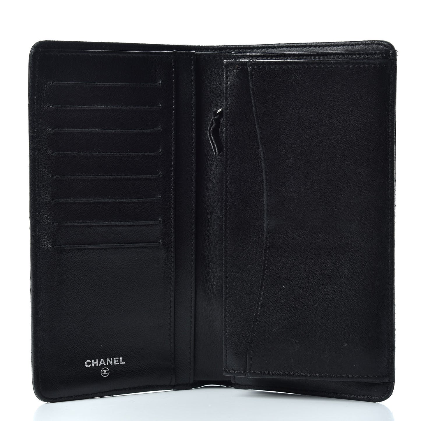 Lambskin Quilted Yen Wallet Black