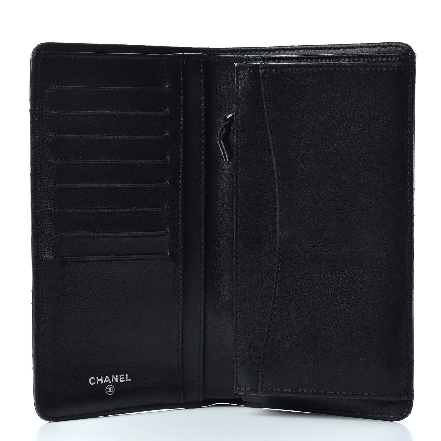 Chanel Lambskin Quilted Yen Wallet Black 5 of 9