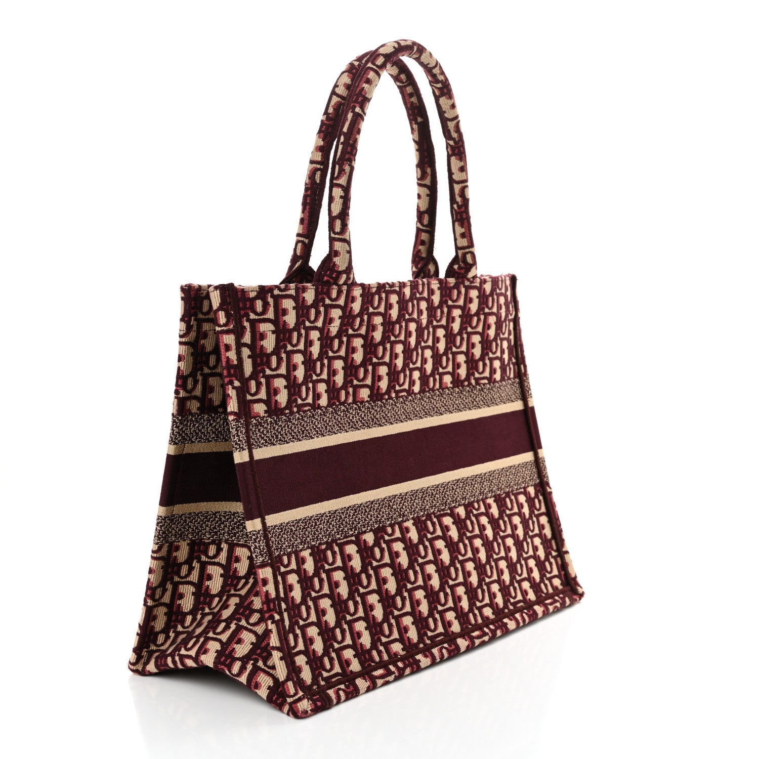 Christian Dior Oblique Medium Book Tote Burgundy Multicolor 4 of 13