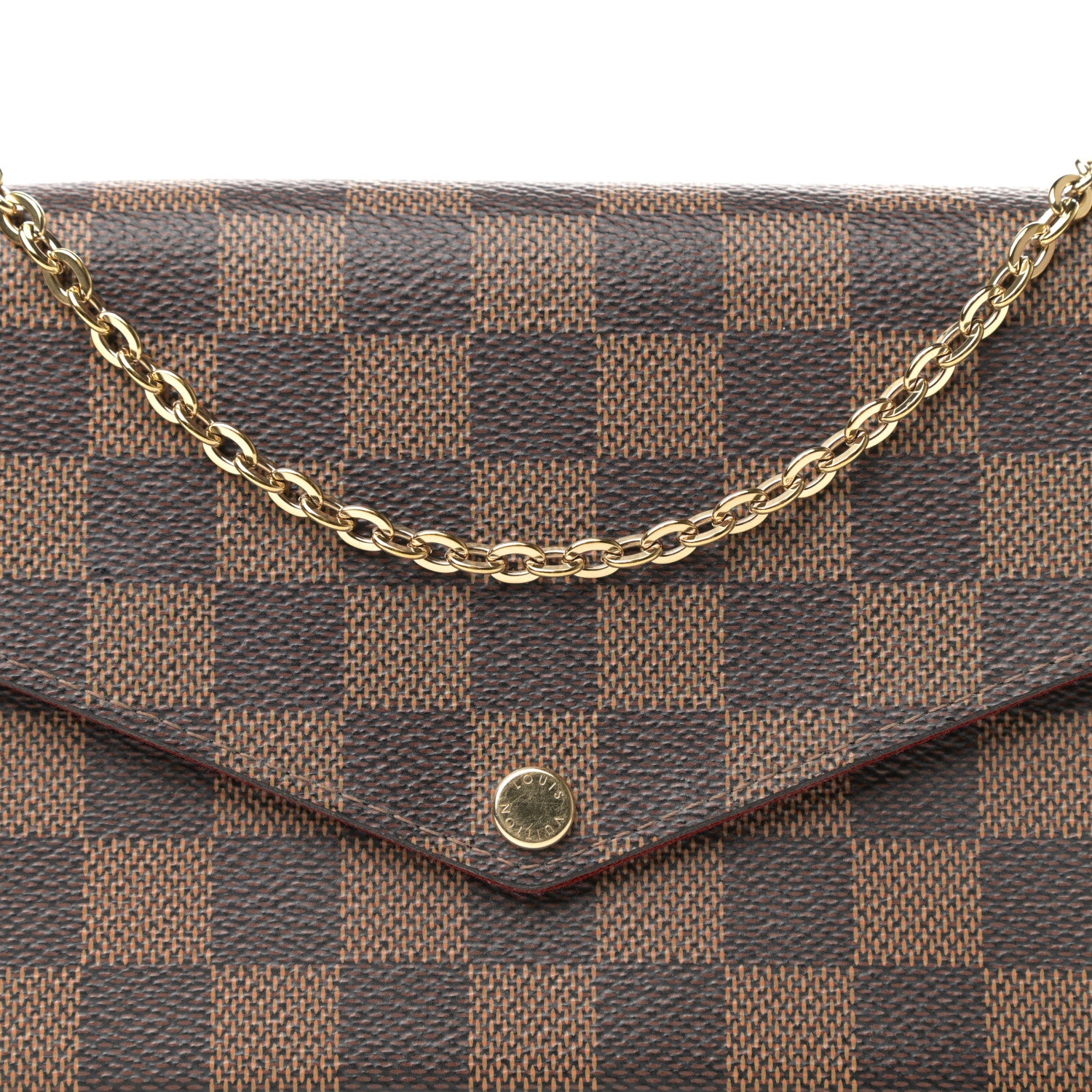 Louis Vuitton Damier Ebene Pochette Felicie Chain Wallet 10 of 10