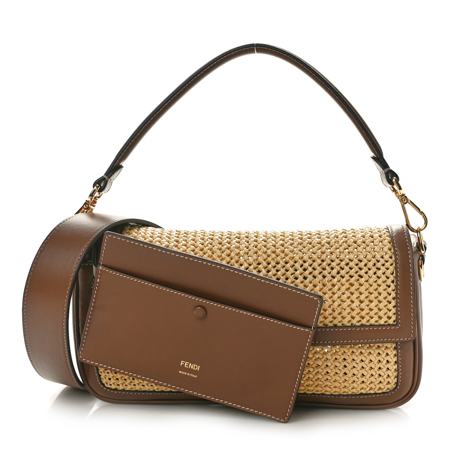 Fendi Macrame Crochet Baguette Natural Gianduia 2 of 10