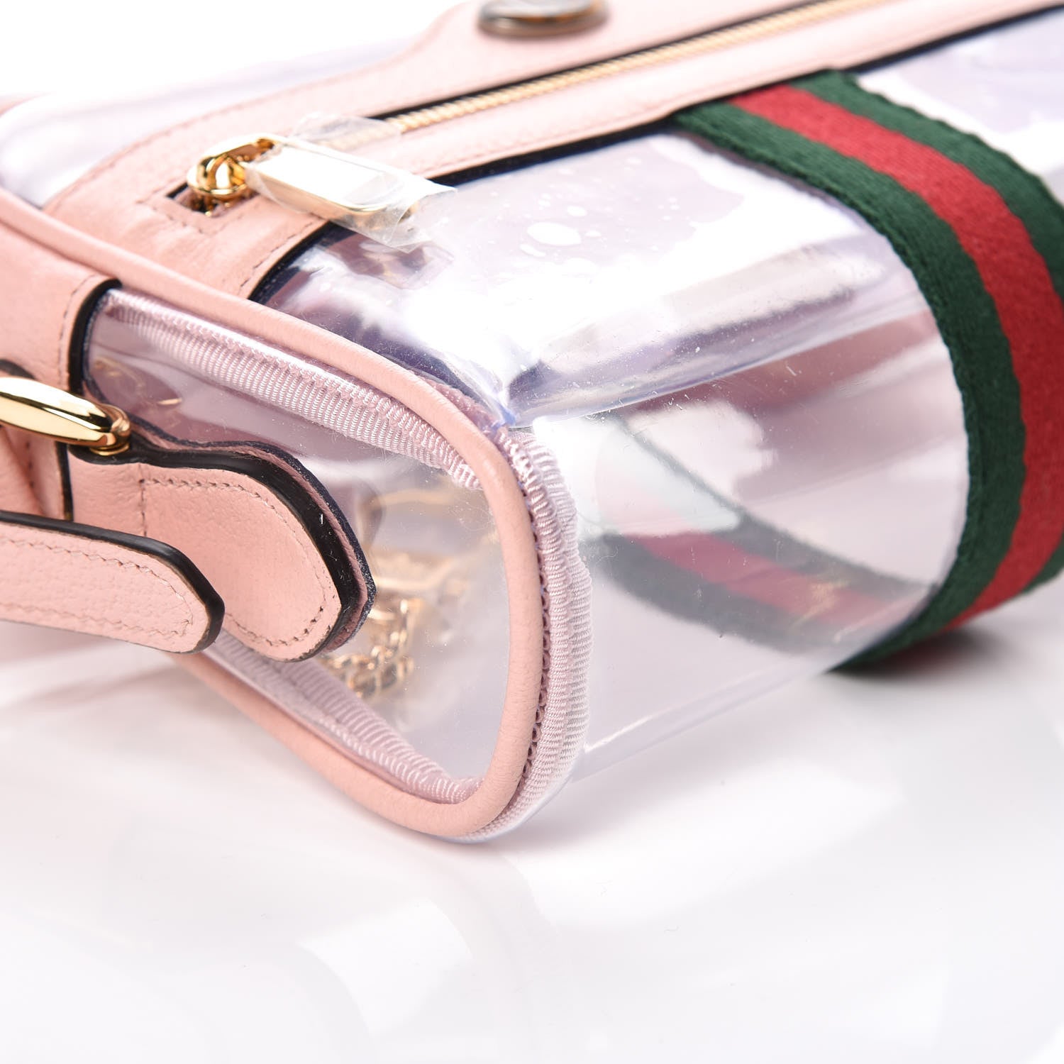 Gucci Vinyl Web Mini Ophidia Transparent Shoulder Bag Perfect Pink 5 of 9