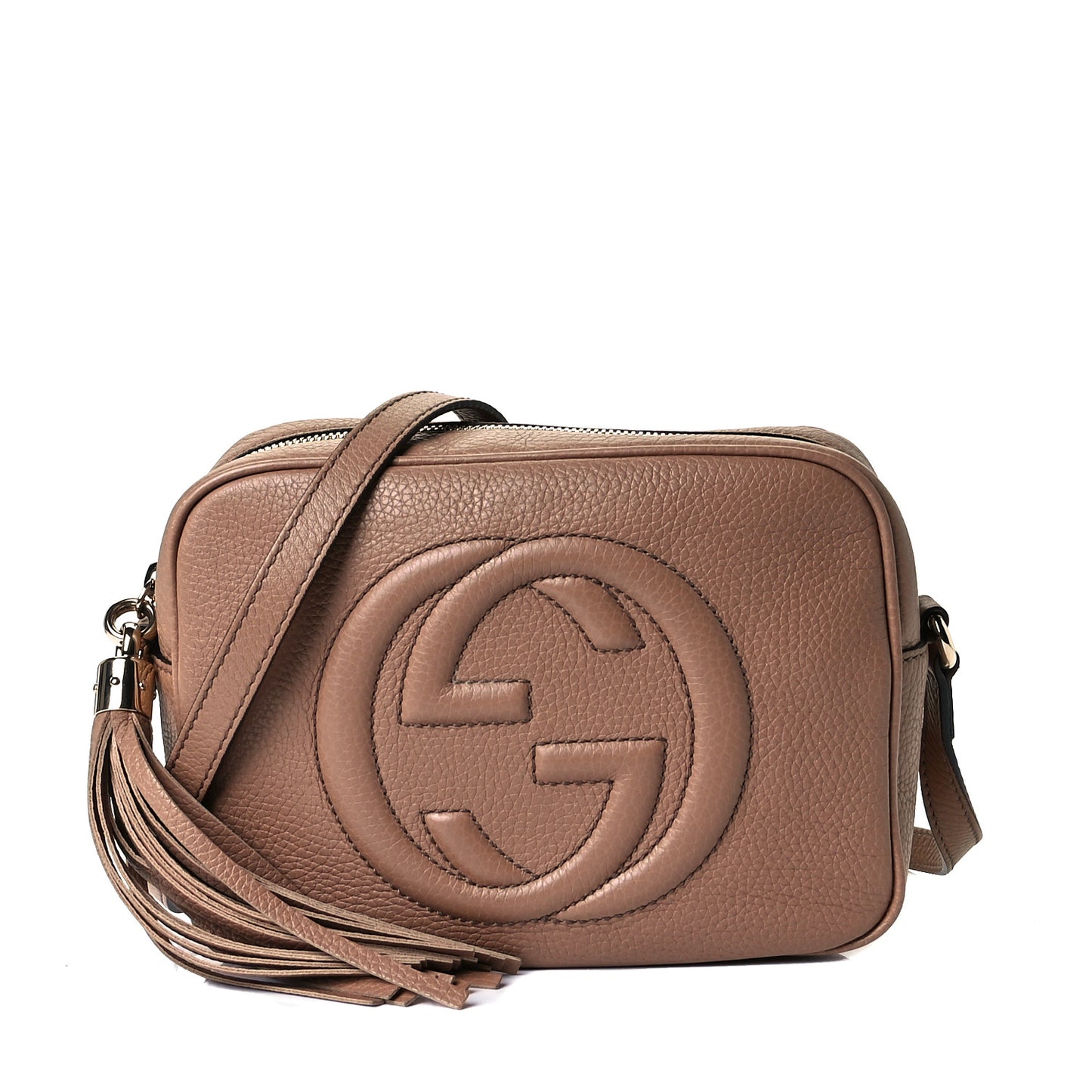 Pebbled Calfskin Small Soho Disco Bag Camelia
