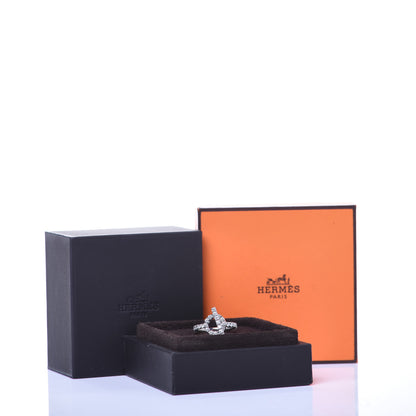 Hermes 18K White Gold Diamond Finesse Ring 52 6 6 of 6