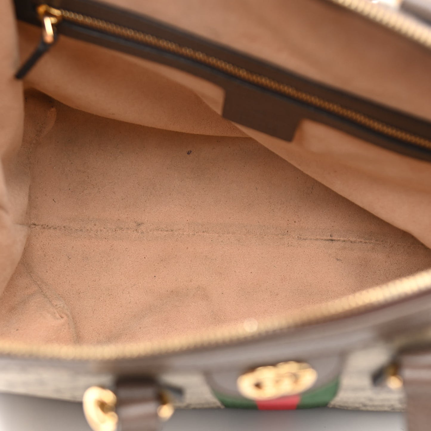GG Supreme Monogram Web Medium Ophidia Tote Bag Brown