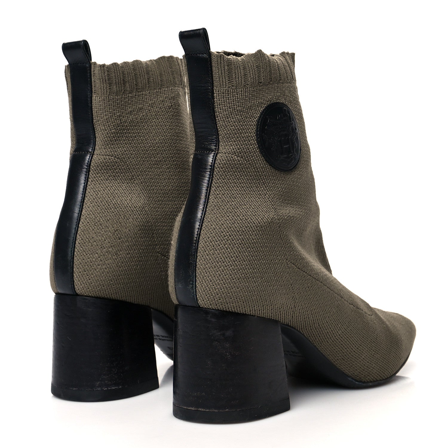 Hermes Knit Calfskin Volver 60 Ankle Boots 38 Vert Sapin 4 of 7