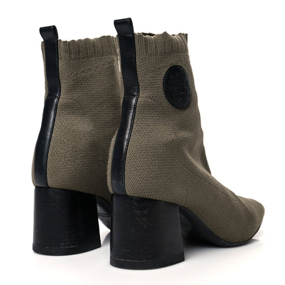 Hermes Knit Calfskin Volver 60 Ankle Boots 38 Vert Sapin 4 of 7