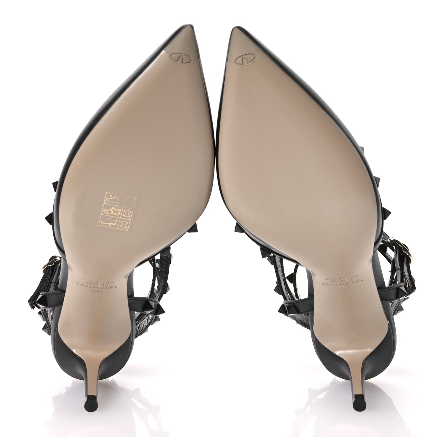 Valentino Garavani Calfskin Nappa Monochrome Rockstud Ankle Strap 65mm Pumps 40 Black 6 of 9