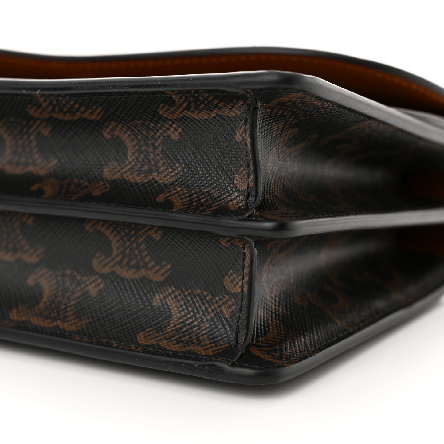 Triomphe Canvas Lambskin Wallet On Strap Tan