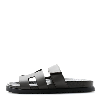 Hermes Calfskin Womens Chypre Sandals 36.5 Ecorce 1 of 9
