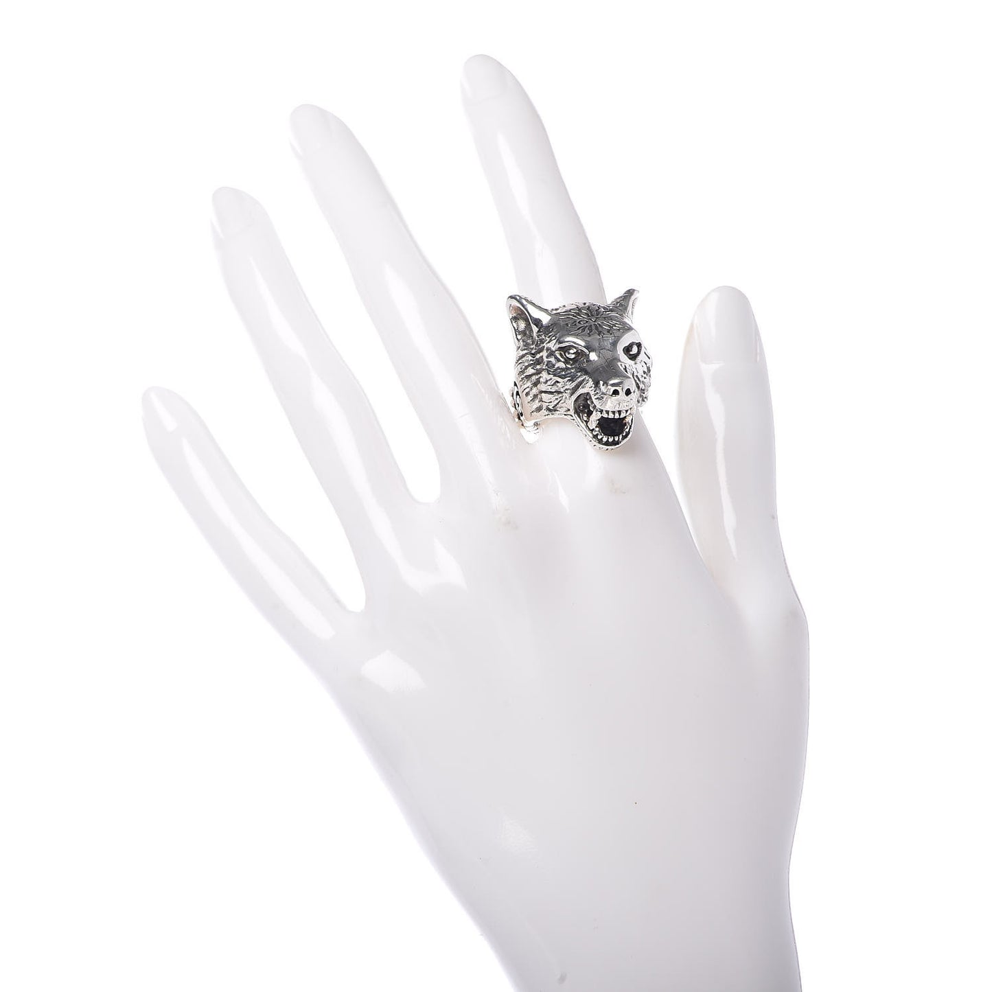 Sterling Silver Anger Forest Wolf Head Ring 54 6.75
