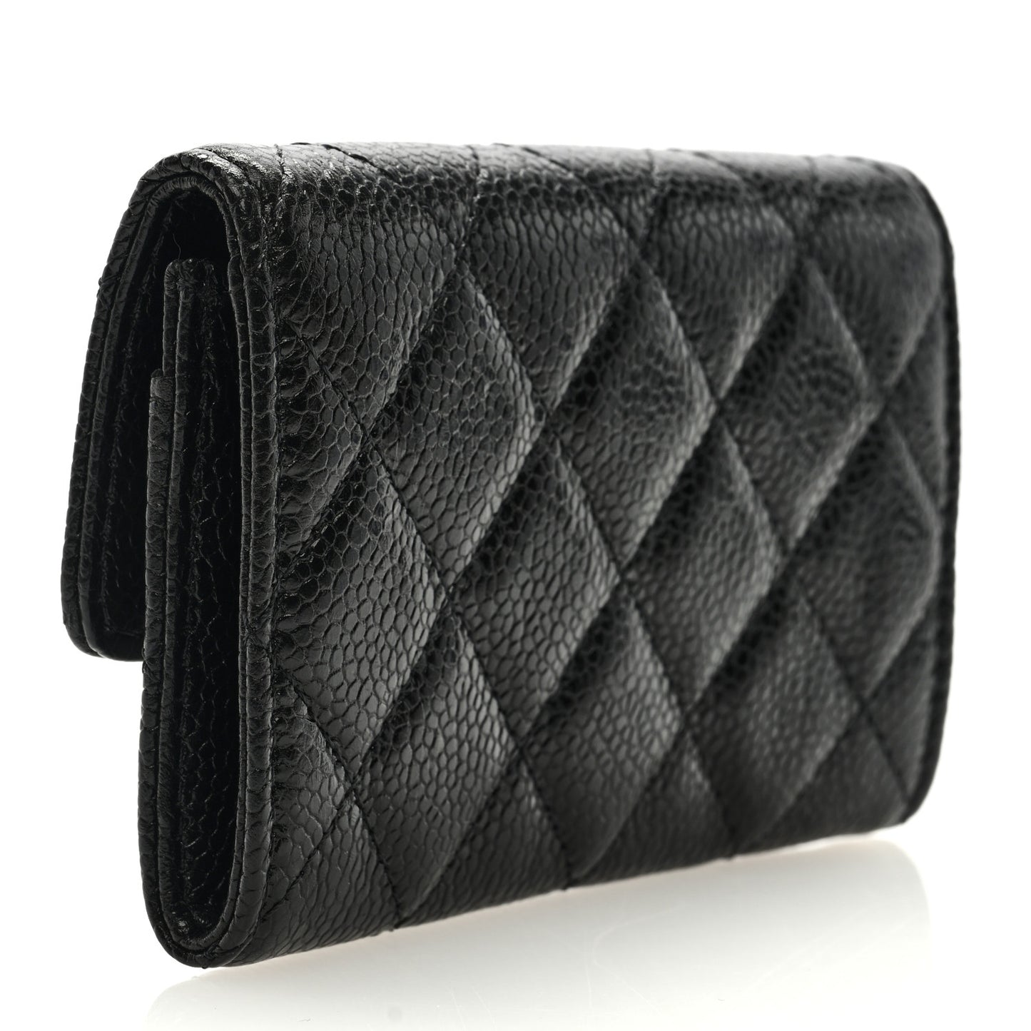 Caviar Quilted Incognito Flap Card Holder Black