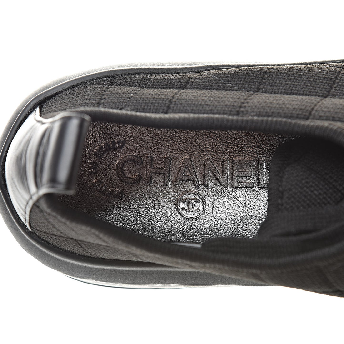 Canvas Quilted Cap Toe Sneakers 38 Black