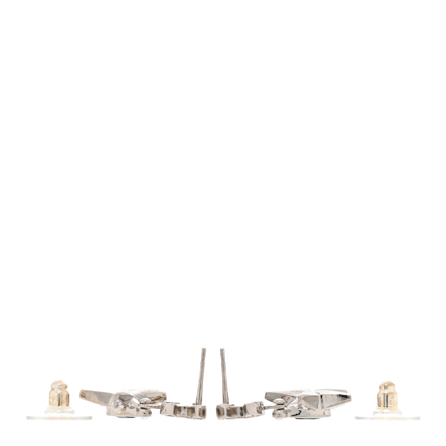 Crystal CC Star Earrings Silver Green