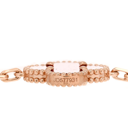 Van Cleef & Arpels 18K Rose Gold Carnelian 5 Motifs Guilloche Vintage Alhambra Bracelet 4 of 5