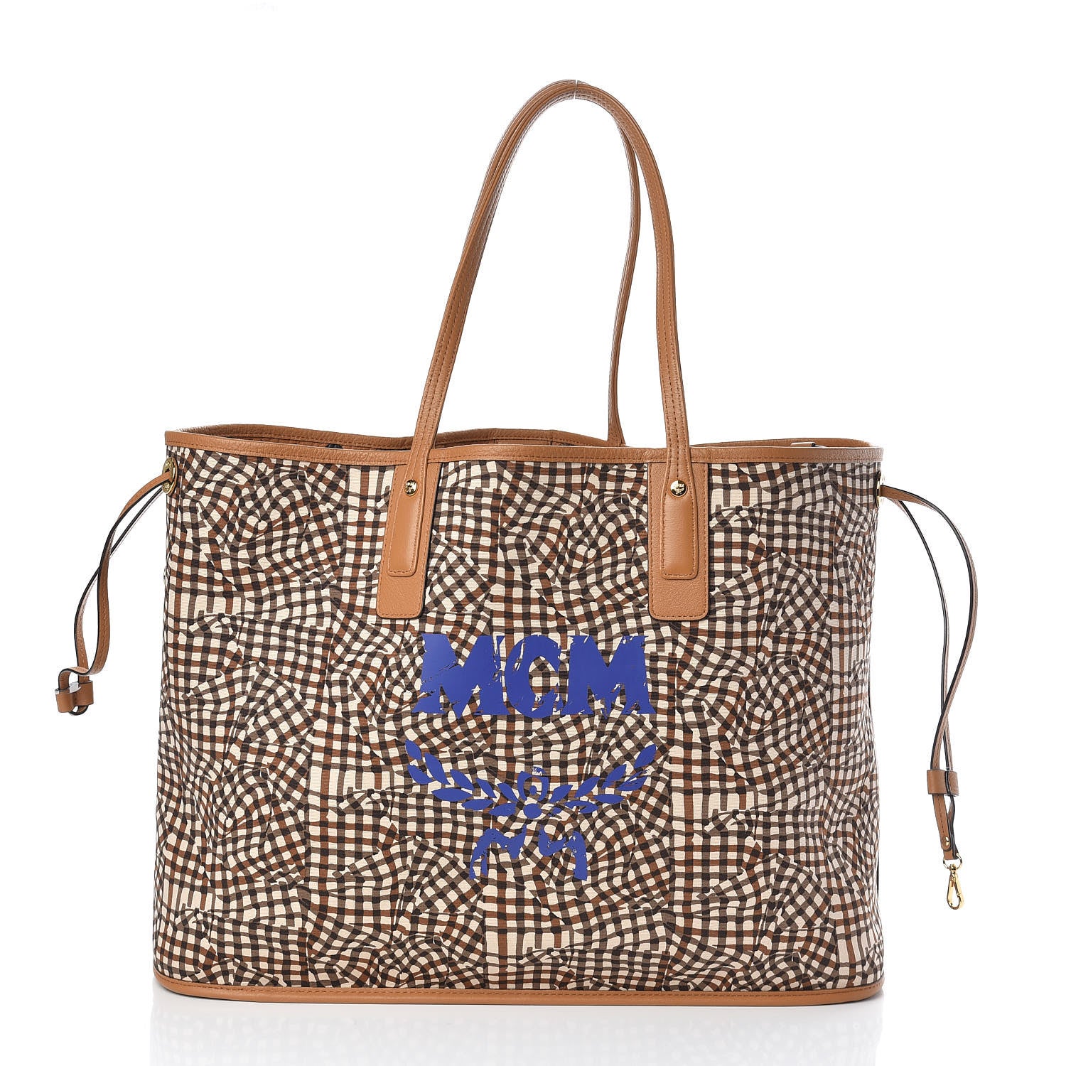 MCM Visetos Large Liz Reversible Shopper Tote Cognac 8 of 14