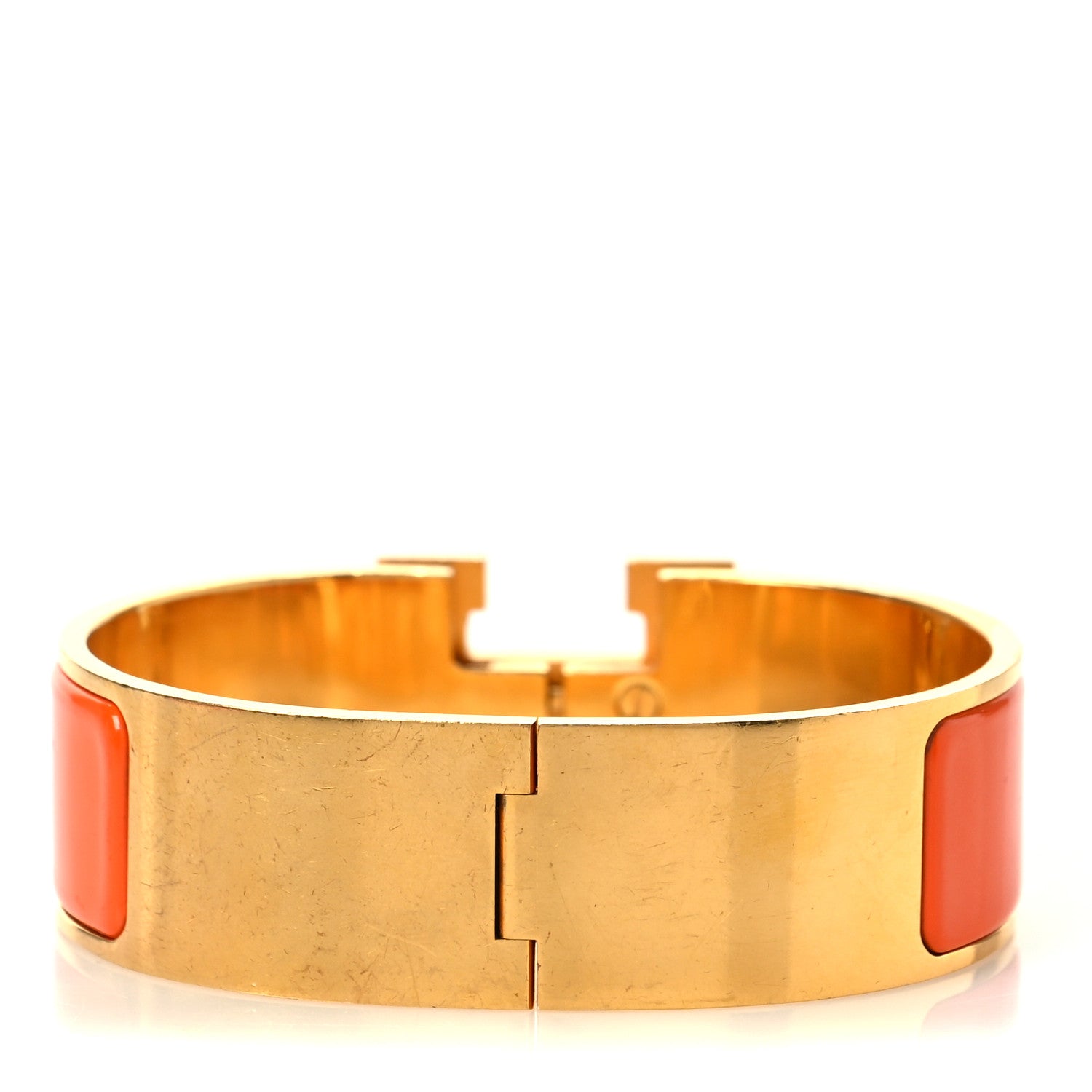 Hermes Enamel Wide Clic Clac H Bracelet PM Orange 3 of 4