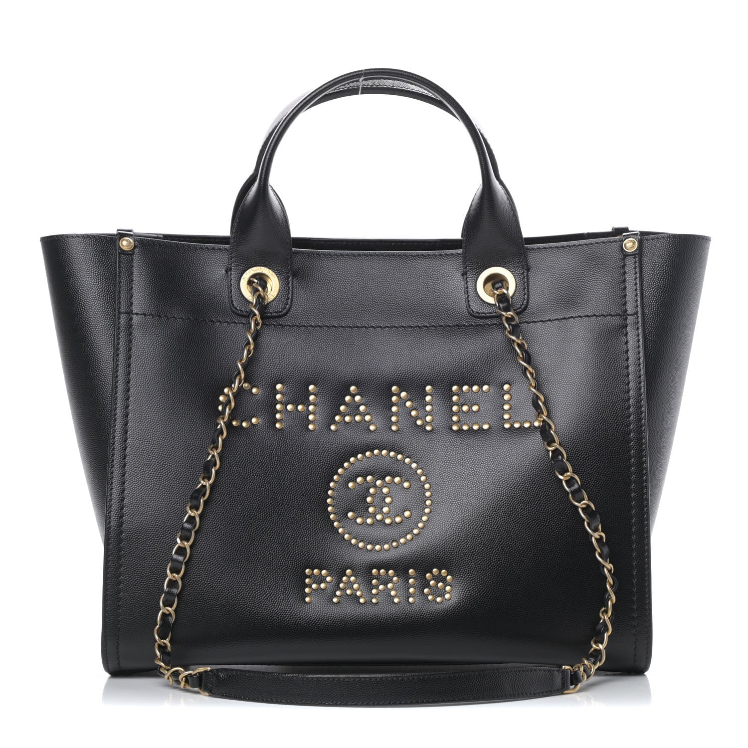 Chanel Caviar Small Studded Deauville Tote Black 1 of 11